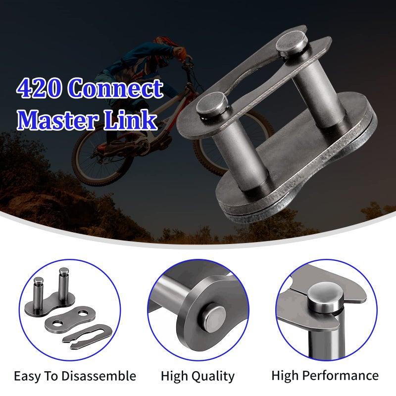 AOIT 420 Motorcycle Chain Total 90 Links - 420 Standard Roller Chain for 110cc 125cc Go Kart Dirt Pit Bike ATV Quad Scooter Mini Bike, Free Chain Breaker Included - Image 5